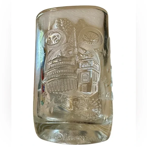 Mickey Mouse Walt Disney World Parks 3D Square Cups 2000 McDonalds Glass - Picture 5 of 10